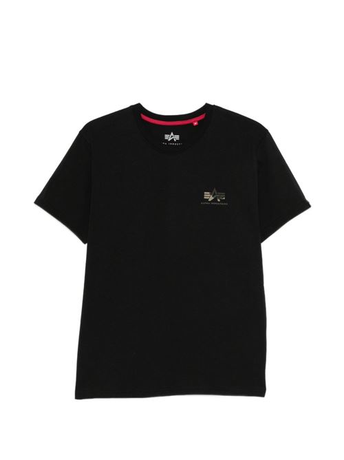 T-shirt uomo Alpha Industries nera con logo stampato Alpha Industries | 26652303
